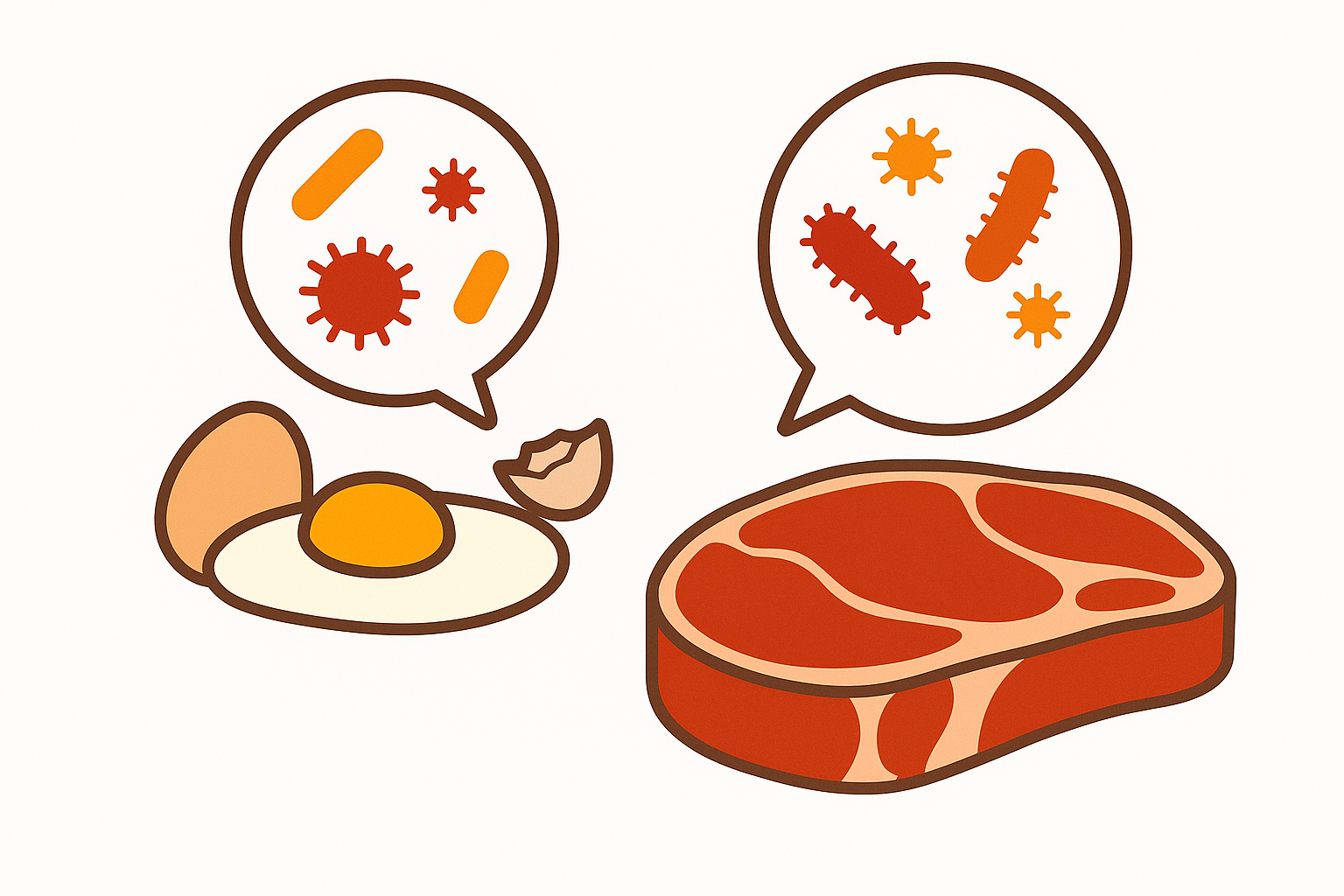 Erreger auf Rohprodukten wie Fleisch und Eiern